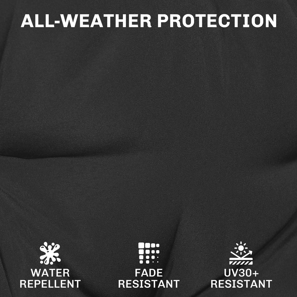 Set of 2 Outdoor Chair Seat Cushions, 40 x 40 cm, Black