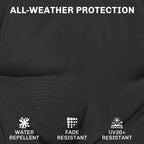 Set of 2 Outdoor Chair Seat Cushions, 40 x 40 cm, Black