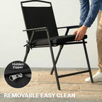 Set of 2 Outdoor Chair Seat Cushions, 40 x 40 cm, Black