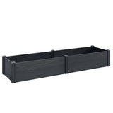 6.5 x 2 x 1ft Vinyl Raised Garden Bed with Divider, Grey Wood Effect
