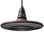 1500W IP65 Electric Patio Heater with Infrared Carbon Tube, LED & Remote, Brown