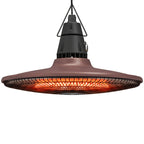 1500W IP65 Electric Patio Heater with Infrared Carbon Tube, LED & Remote, Brown