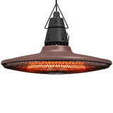 1500W IP65 Electric Patio Heater with Infrared Carbon Tube, LED & Remote, Brown