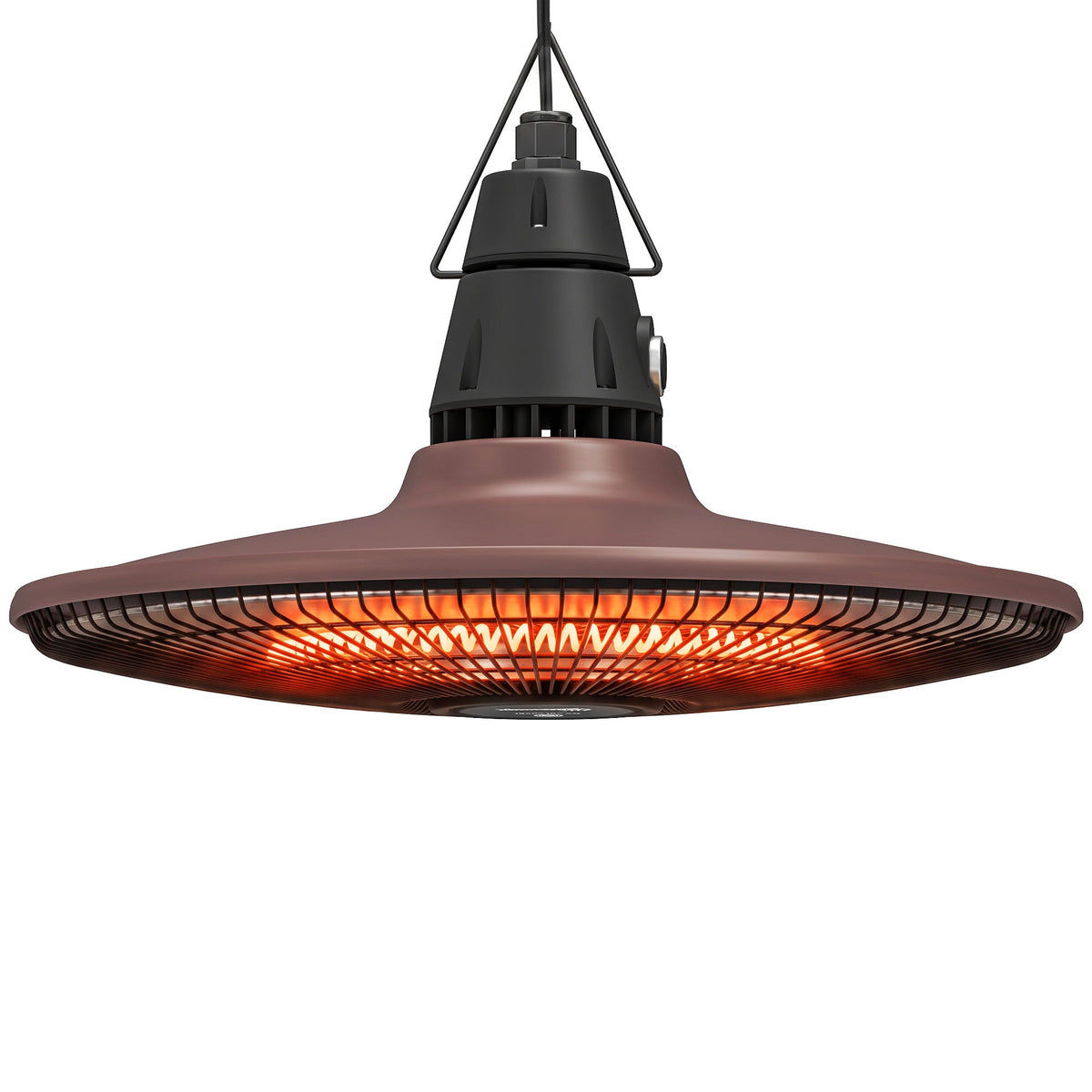 1500W IP65 Electric Patio Heater with Infrared Carbon Tube, LED & Remote, Brown