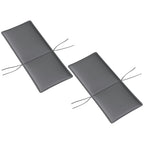 Set of 2 High Back Patio Chair Cushions with Ties, Dark Grey