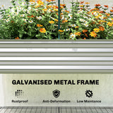 Galvanized Raised Garden Bed with Greenhouse Cover, Silver