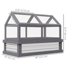 NookGrow 48" x 24" x 32" Wooden Cold Frame Greenhouse, Grey