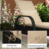 2-Piece Outdoor Lounge Chair Cushions, 76" x 23", Beige