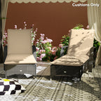 2-Piece Outdoor Lounge Chair Cushions, 76" x 23", Beige