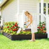 82" x 109" x 12" L-Shaped Raised Garden Bed, Black