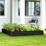 82" x 109" x 12" L-Shaped Raised Garden Bed, Black