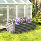6' x 3' x 2' Galvanized Raised Garden Bed for Vegetables, Light Grey