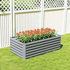 6' x 3' x 2' Galvanized Raised Garden Bed for Vegetables, Light Grey