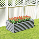 6' x 3' x 2' Galvanized Raised Garden Bed for Vegetables, Light Grey