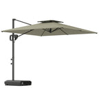 8' x 9' Square Cantilever Patio Umbrella with Fillable Base, Light Grey