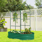 Galvanised Raised Garden Bed with Arched Trellis for Vegetables & Flowers