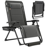 Zero Gravity Lounger Chair with Cup Holder, 400 LBS Capacity, Dark Grey