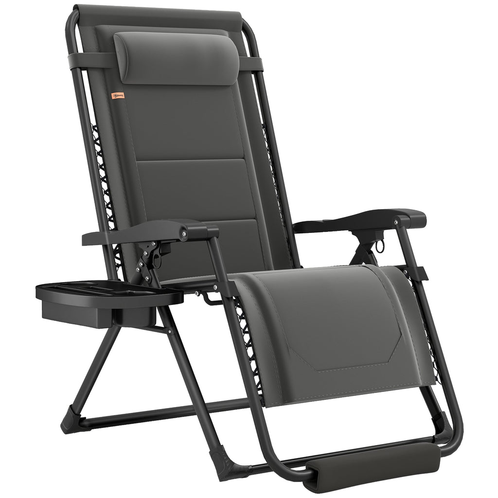 Zero Gravity Lounger Chair with Cup Holder, 400 LBS Capacity, Dark Grey