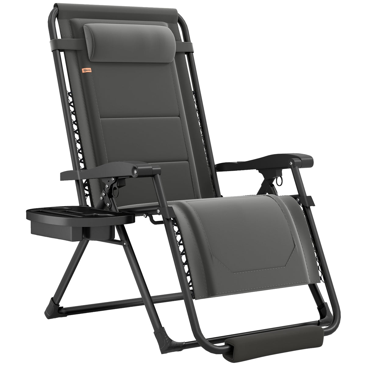Zero Gravity Lounger Chair with Cup Holder, 400 LBS Capacity, Dark Grey