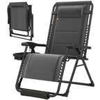 Zero Gravity Lounger Chair with Cup Holder, 400 LBS Capacity, Dark Grey