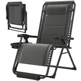 Zero Gravity Lounger Chair with Cup Holder, 400 LBS Capacity, Dark Grey