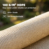 2 x 3 m Sun Shade Sail in Beige with Steel Eyelets & Bungee Cords, UV Protection