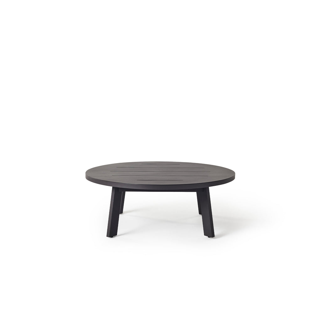 Cavallo 43" Round Coffee Table in Charcoal Aluminum