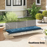 Memory Foam Sun Lounger Cushion with Ties, 190 x 60 cm, Blue