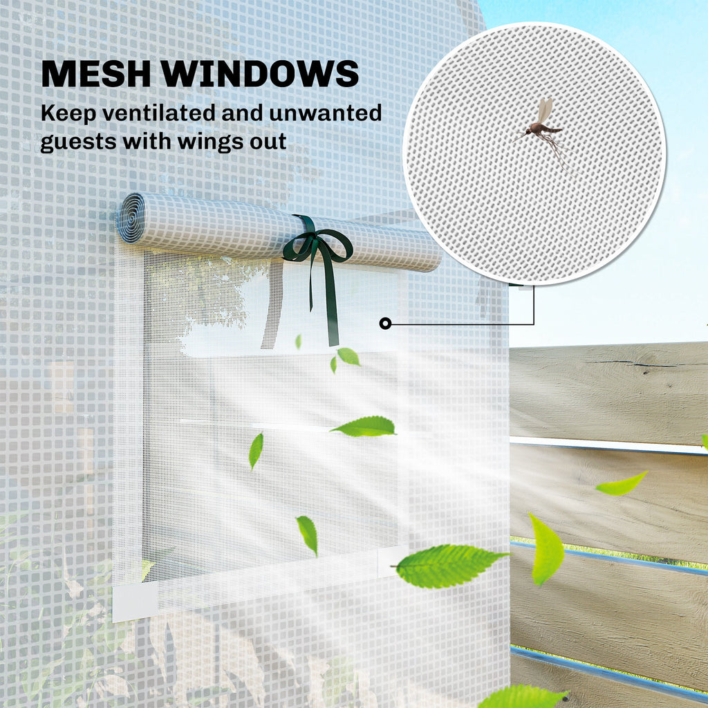 6' x 2' x 6.6' Mini Greenhouse with Roll-up Door, White