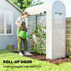 6' x 2' x 6.6' Mini Greenhouse with Roll-up Door, White