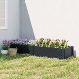 6.5 x 2 x 1ft Vinyl Raised Garden Bed with Divider, Grey Wood Effect