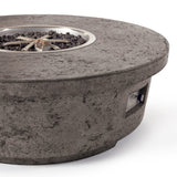 Contempo Round Fire Table in Dark Basalt