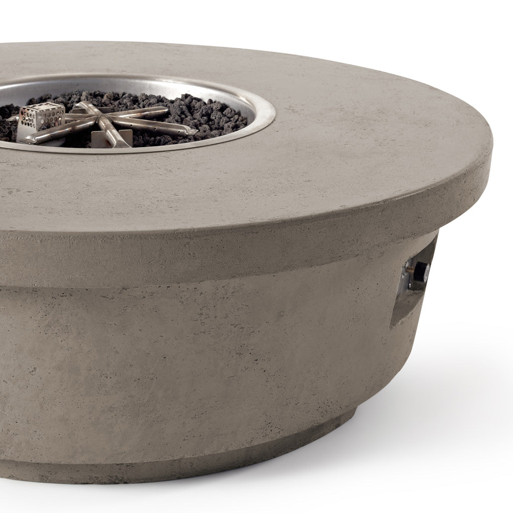 Contempo Round Fire Table in Light Basalt