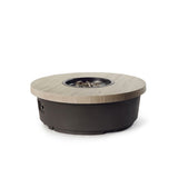 Contempo Round Fire Table in Silver Pine