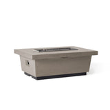 Contempo Select Rectangular Fire Table with Drawer in Light Basalt