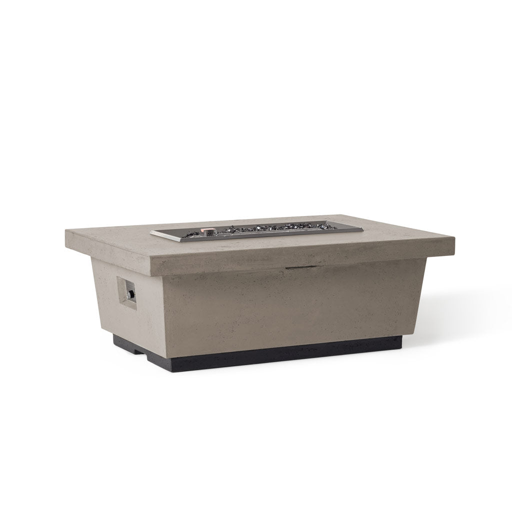 Contempo Select Rectangular Fire Table with Drawer in Light Basalt