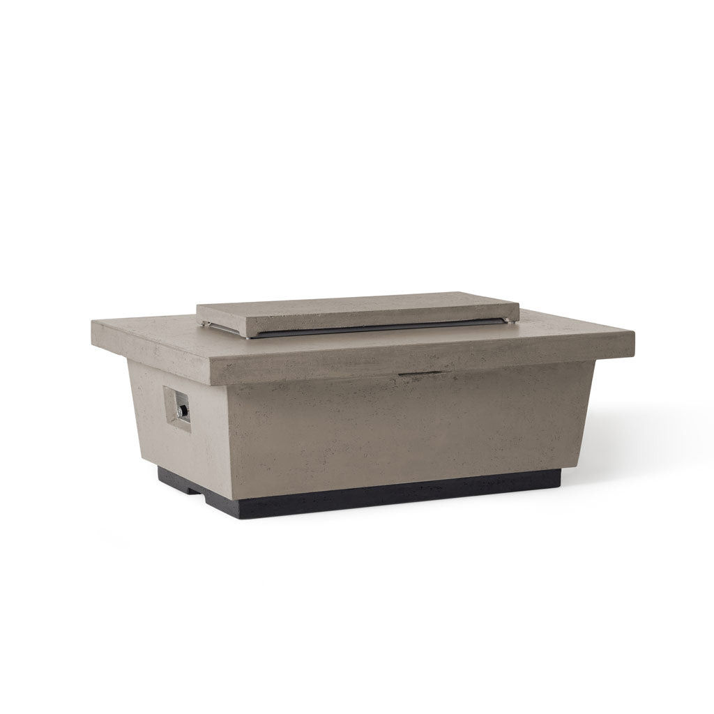 Contempo Select Rectangular Fire Table with Drawer in Light Basalt