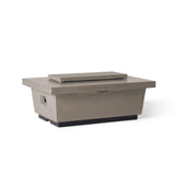 Contempo Select Rectangular Fire Table with Drawer in Light Basalt