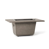 Indio Rectangular Fire Table in Light Basalt