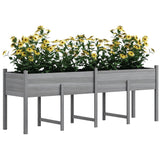Wooden Raised Garden Bed with Liner, Legs and Drain Holes, Grey
