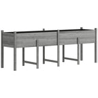 Wooden Raised Garden Bed with Liner, Legs and Drain Holes, Grey