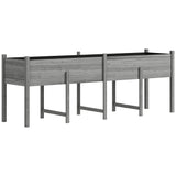 Wooden Raised Garden Bed with Liner, Legs and Drain Holes, Grey