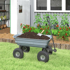 Steel Garden Cart with 10" Pneumatic Tires, 551 lbs Capacity, Grey
