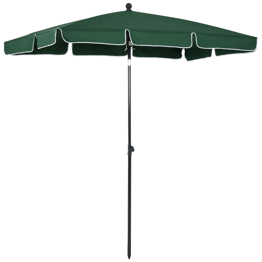 6.5 x 4ft Rectangle Patio Umbrella with Aluminum Pole and Tilt, Green