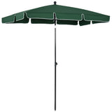 6.5 x 4ft Rectangle Patio Umbrella with Aluminum Pole and Tilt, Green