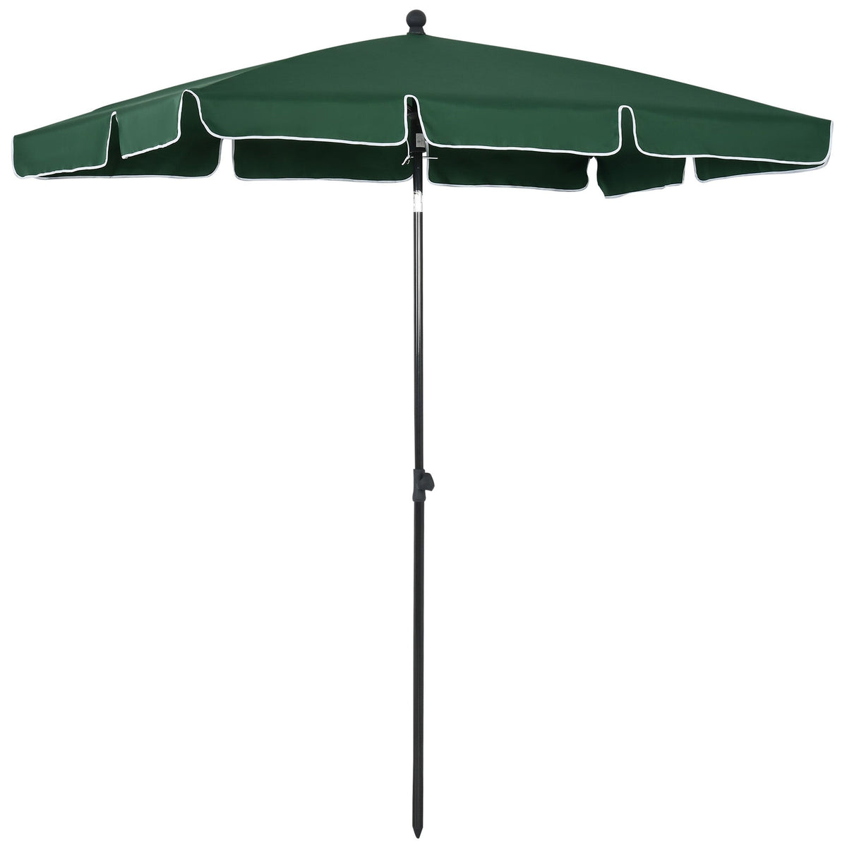 6.5 x 4ft Rectangle Patio Umbrella with Aluminum Pole and Tilt, Green