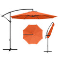 3 m Banana Parasol with Crank Handle, 8 Ribs & Cross Base, Orange