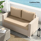 2 Seater Outdoor Seat Cushions with Backrest, Beige