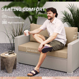2 Seater Outdoor Seat Cushions with Backrest, Beige