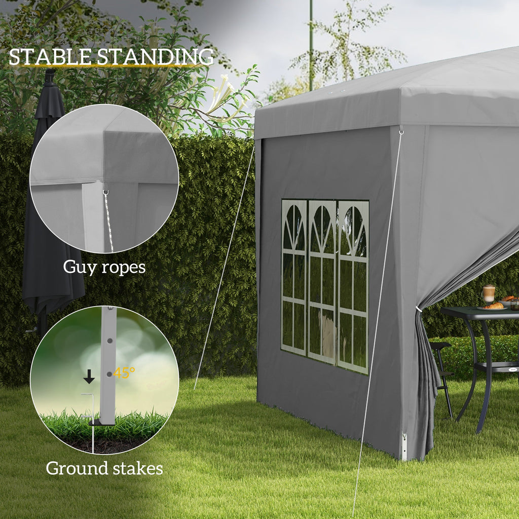 10' x 10' Outdoor Pop-Up Party Tent with Carry Bag, Light Grey